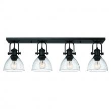  3118-4SF BLK-SD - Hines 4 Light Semi-Flush in Matte Black with Seeded Glass Shade